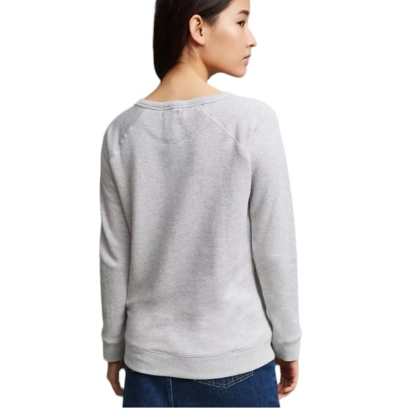 ANTHROPOLOGIE MAISON LABICHE L’AVENTURE GRAY BEADED LONG SLEEVE SWEATSHIRT - Picture 8 of 11